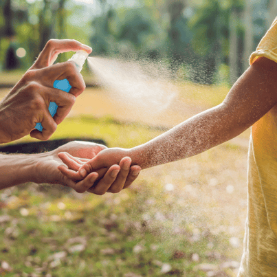 Natural insect repellent with essential oils like lemon eucalyptus, recommended for protecting children from ticks and mosquitoes.