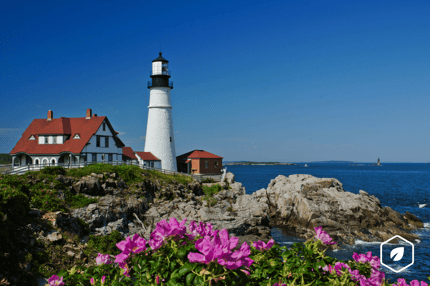 Scenic landscape of Southern Maine highlighting nature and outdoor spaces protected by all-natural pest control.